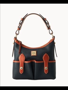#39 Dooney & Bourke Black and Brown Leather Shoulder Bag